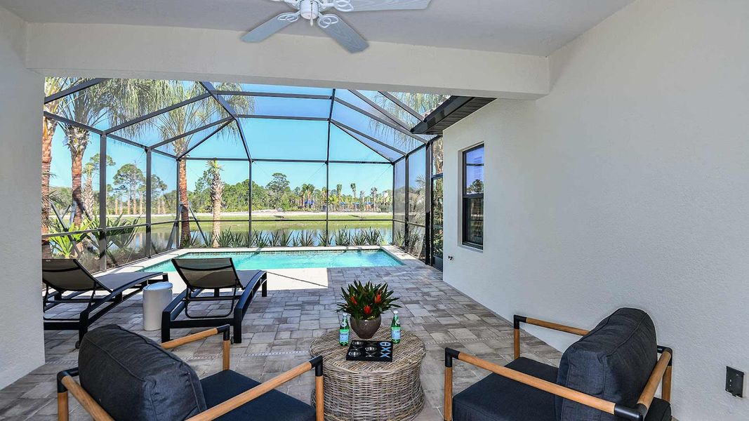Exterior details and patio area of a home in Boca Royale Golf and Country Club at Wellen Park, Englewood (Image 3). Exterior details and patio area of a home in Boca Royale Golf and Country Club at Wellen Park, Englewood (Image 3).