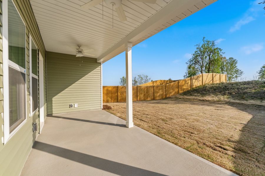 Exterior details and patio area of a home in Landmark Commons, Boiling Springs (Image 3).