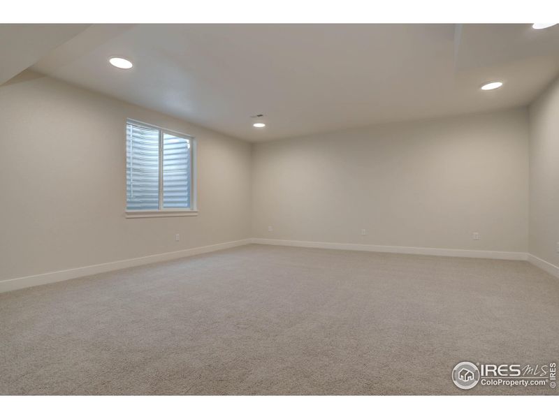 Large recreation room in the basement