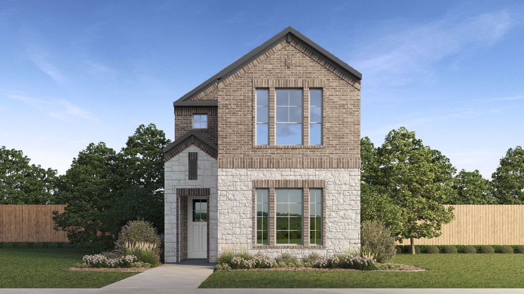 Representative exterior photo of a completed home built from the Plan by D.R. Horton in Waterbend, Euless, TX (Image 5).