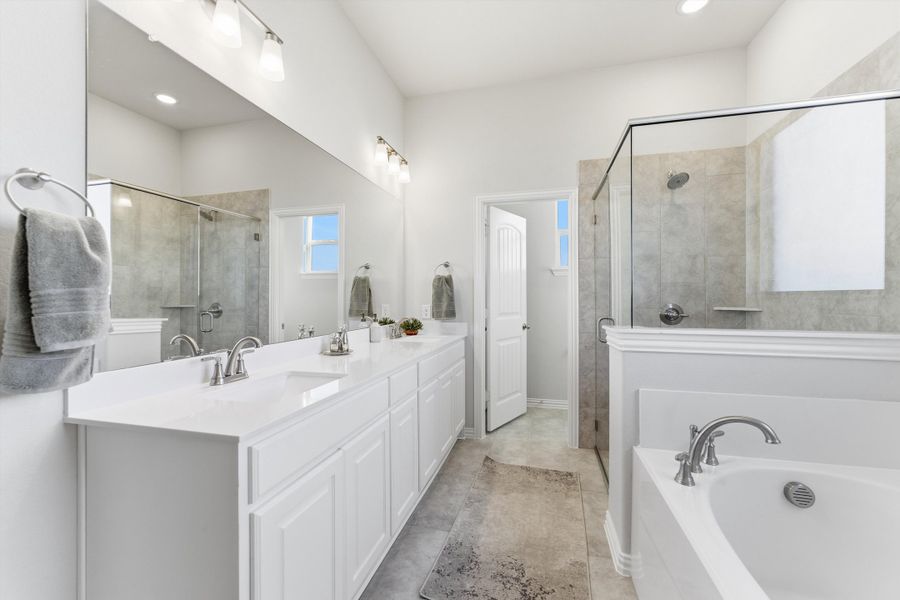 Furnished interior view inside a new home in Clear Sky Addition, Valley View (Image 17).