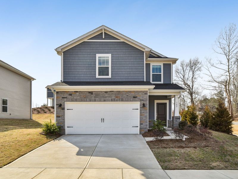 Front exterior of a new home in Seattle Crossing, Shelby, NC, highlighting curb appeal (Image 1). Front exterior of a new home in Seattle Crossing, Shelby, NC, highlighting curb appeal (Image 1).