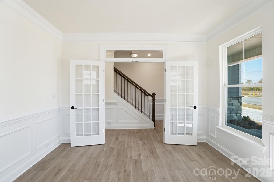 Office with french doors