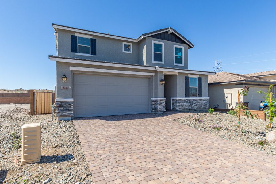 Representative exterior photo of a completed home built from the Evergreen by Taylor Morrison in Lucero Discovery Collection, Goodyear, AZ (Image 19).