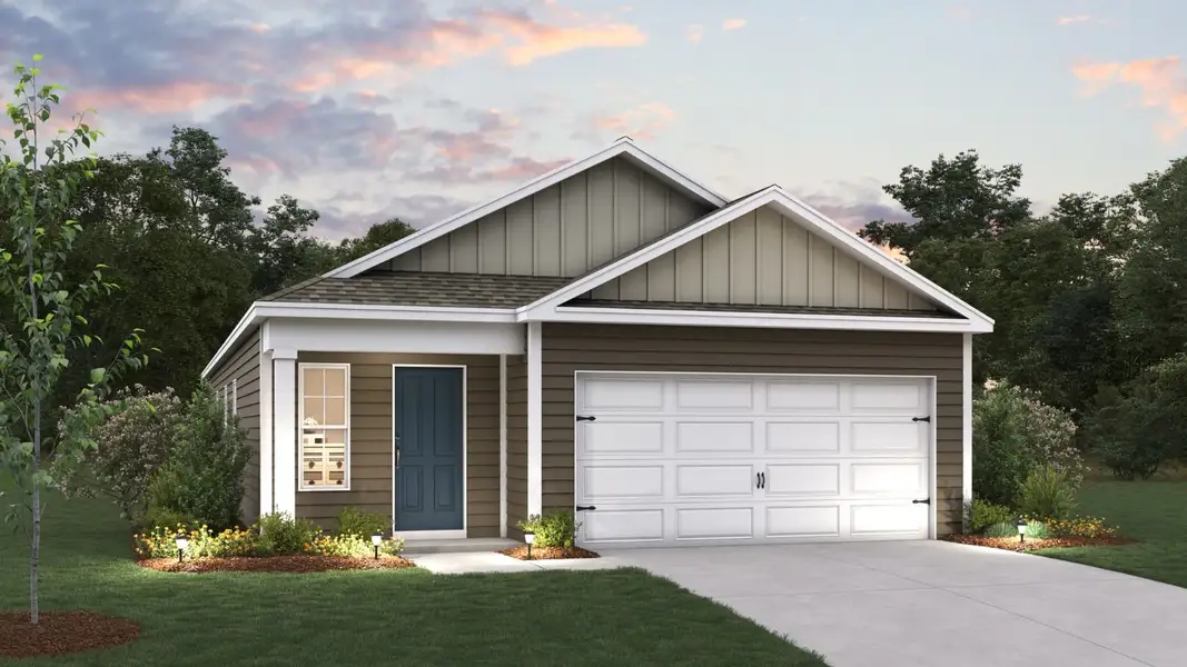 Representative exterior photo of a completed home built from the Burke by D.R. Horton in Chandler Pointe, Rural Hall, NC (Image 1). Representative exterior photo of a completed home built from the Burke by D.R. Horton in Chandler Pointe, Rural Hall, NC (Image 1).