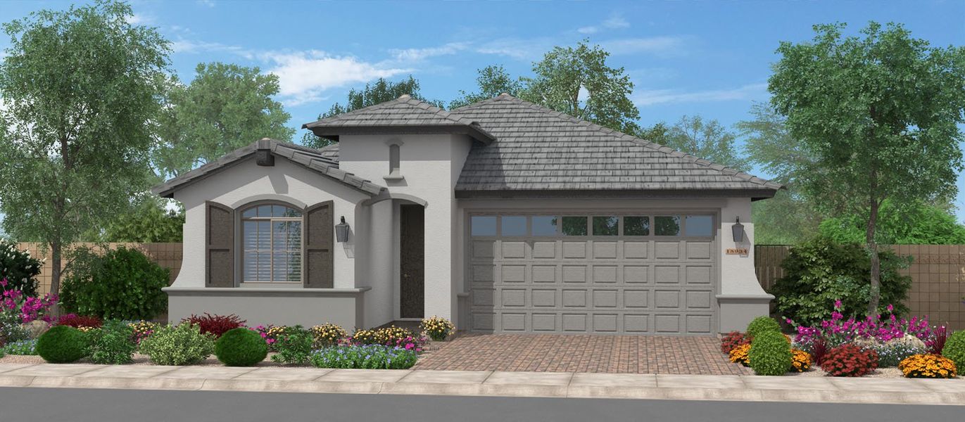 Representative exterior photo of a completed home built from the Fairwinds by Fulton Homes in Calistoga at Enclave, Litchfield Park, AZ (Image 2). Representative exterior photo of a completed home built from the Fairwinds by Fulton Homes in Calistoga at Enclave, Litchfield Park, AZ (Image 2).