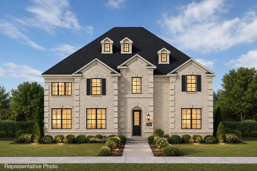 Representative exterior photo of a completed home built from the Downton Abbey Estate by Grand Homes in Grand Estates of Anna, Anna, TX (Image 5). Representative exterior photo of a completed home built from the Downton Abbey Estate by Grand Homes in Grand Estates of Anna, Anna, TX (Image 5).