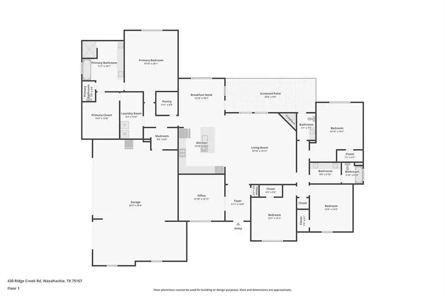 2D floor plan layout of this home in , Waxahachie, TX (Image 5).