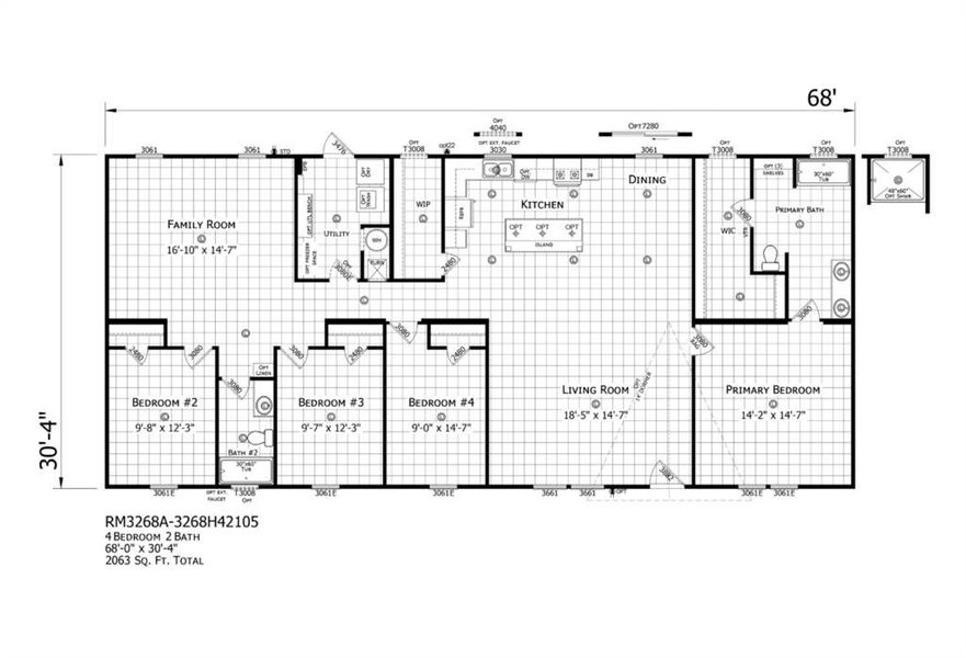 2D floor plan layout of this home in , Kerens, TX (Image 2).