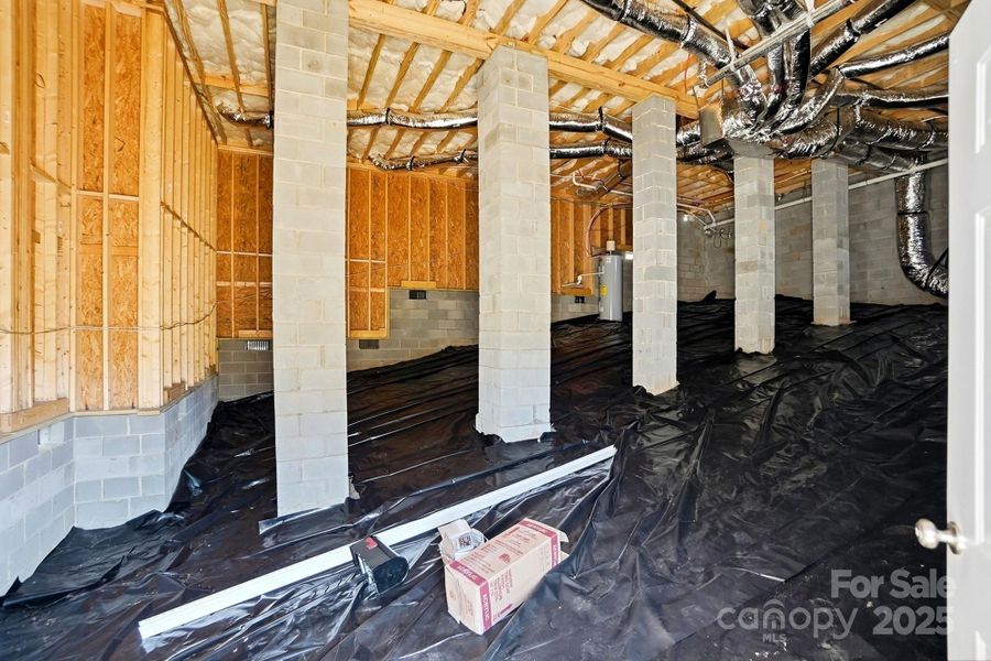 Walk-out crawl space perfect for storage Walk-out crawl space perfect for storage