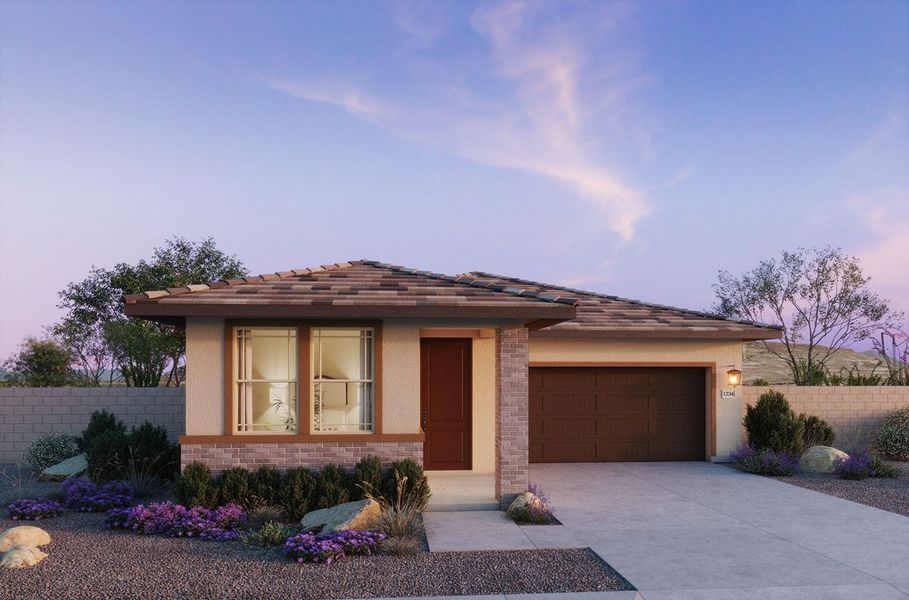 Representative exterior photo of a completed home built from the 3502 by Risewell Homes in Mason Ranch II, Surprise, AZ (Image 6).