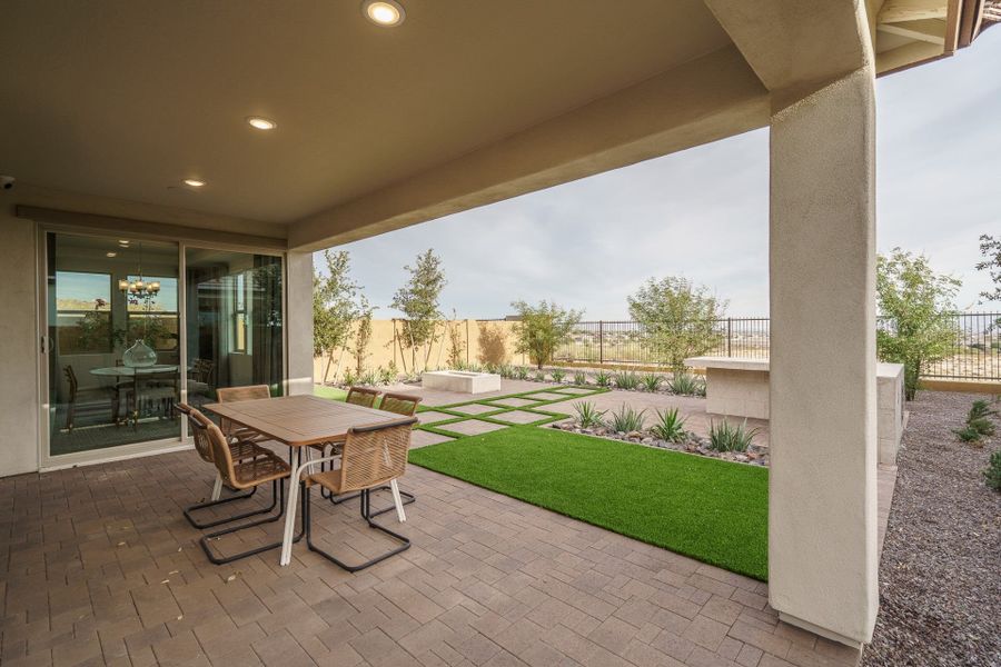 Exterior details and patio area of a home in The Ridge at Sienna Hills, Buckeye (Image 19).