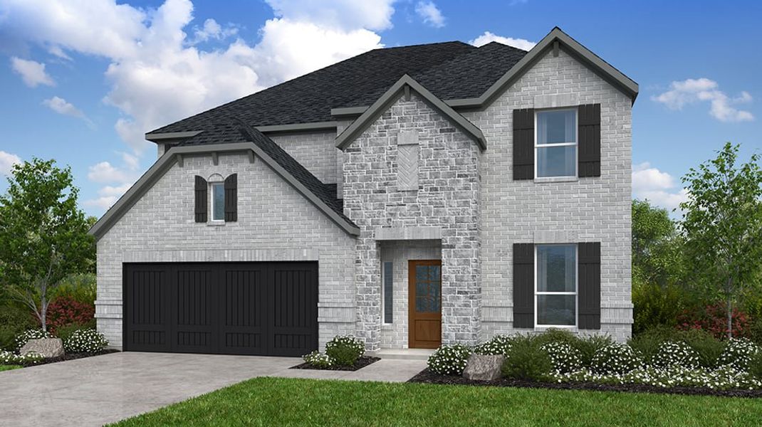 Representative exterior photo of a completed home built from the Terracotta by Taylor Morrison in The Ranch at Uptown Celina 55s, Celina, TX (Image 2). Representative exterior photo of a completed home built from the Terracotta by Taylor Morrison in The Ranch at Uptown Celina 55s, Celina, TX (Image 2).