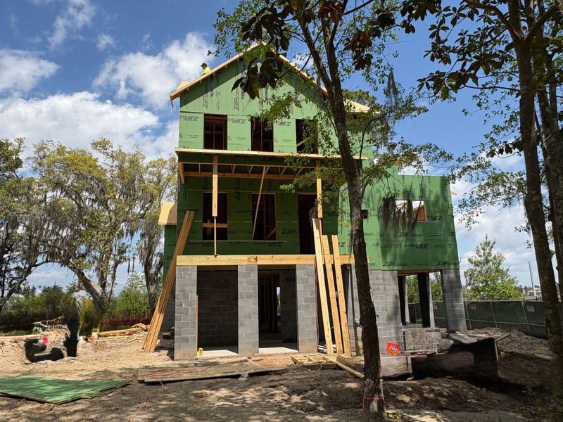 In-progress construction of a new home in The Preserve at Pennys Creek, Johns Island, SC (Image 37).