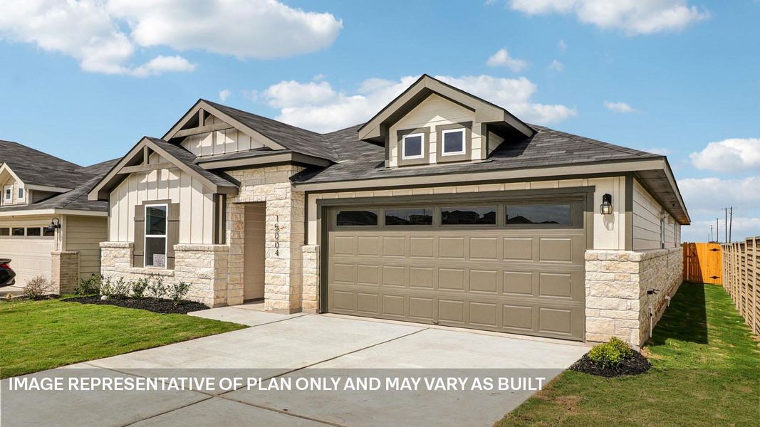 Representative exterior photo of a completed home built from the The Lakeway by D.R. Horton in Monarch Ranch, Manor, TX (Image 15).