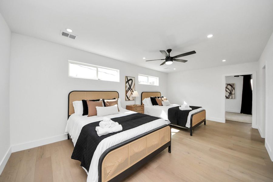 Oversized bedroom suite with ensuite bath and additional room that could be used as a private study or exercise room. Oversized bedroom suite with ensuite bath and additional room that could be used as a private study or exercise room.