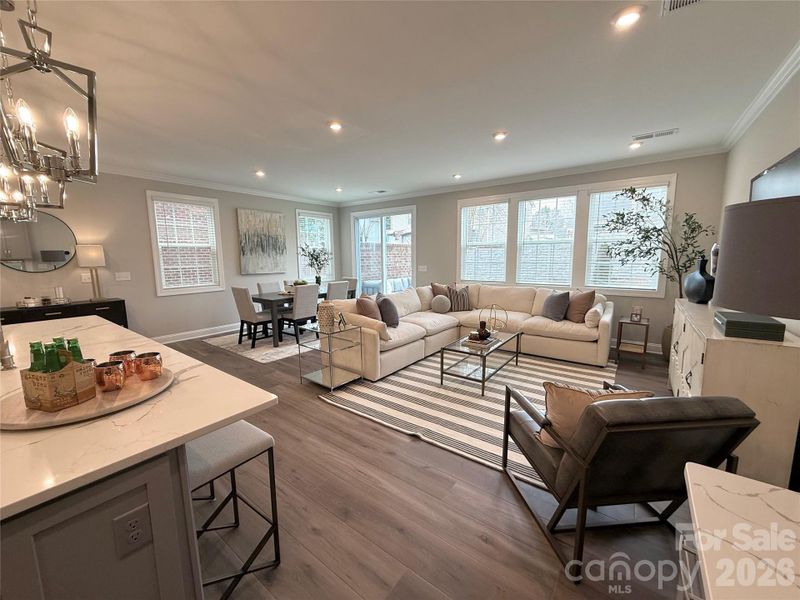 Furnished interior view inside a new home in The Townes at Wade Ardrey, Charlotte (Image 17). Furnished interior view inside a new home in The Townes at Wade Ardrey, Charlotte (Image 17).