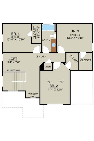 Sherwood - Rendering 2nd Floor | Ernest Homes Sherwood - Rendering 2nd Floor | Ernest Homes