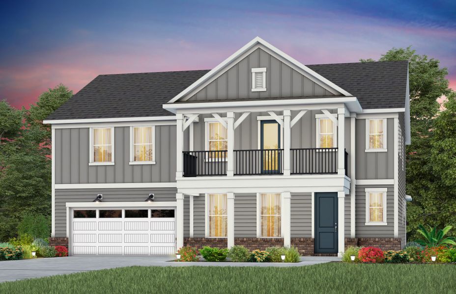 Representative exterior photo of a completed home built from the Montadale by Pulte Homes in The Retreat at Carolina Ridge, Harrisburg, NC (Image 7).