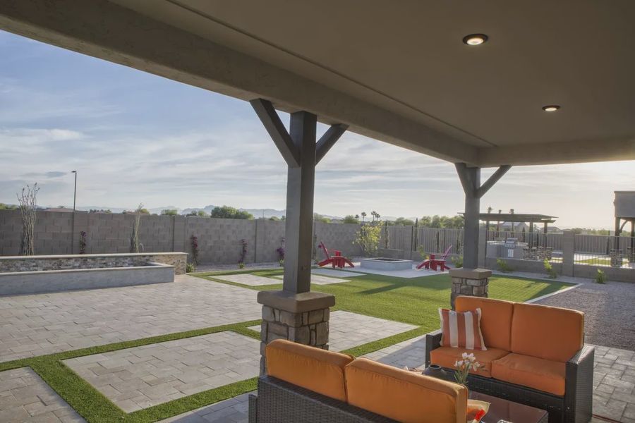 Exterior details and patio area of a home in Bellero Estates, Queen Creek (Image 24).