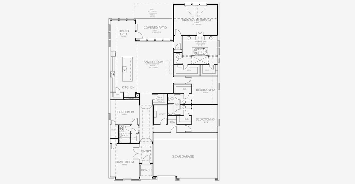 2D floor plan layout for the 2969W by Perry Homes in Katy Court 65', Katy, TX (Image 3). 2D floor plan layout for the 2969W by Perry Homes in Katy Court 65', Katy, TX (Image 3).