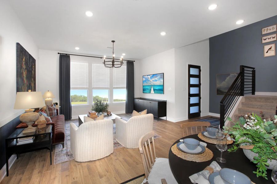 Representative furnished interior of a home built from the Emberly by Drees Custom Homes in Mosaic Townhomes, Celina (Image 11). Representative furnished interior of a home built from the Emberly by Drees Custom Homes in Mosaic Townhomes, Celina (Image 11).