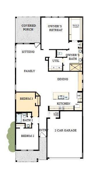 2D floor plan layout of this home in Encore at Streamside - Classic Series, Waxhaw, NC (Image 3).