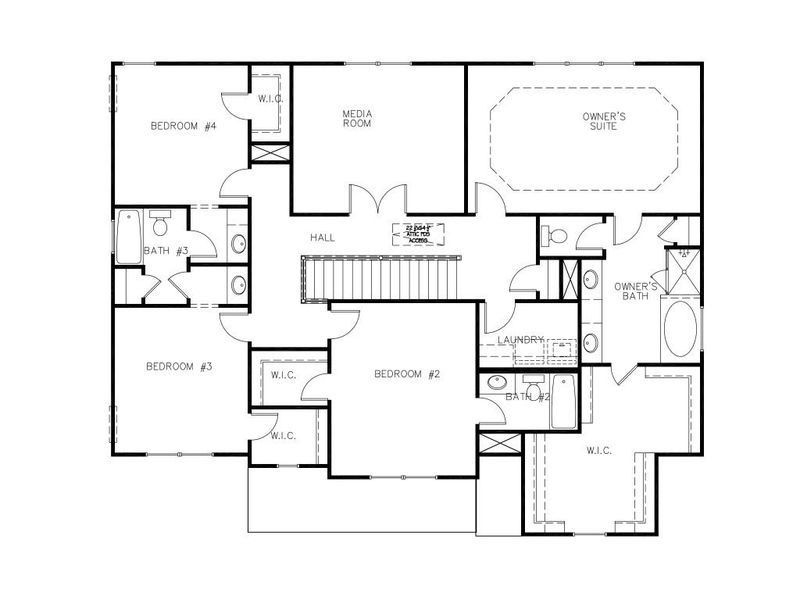 2D floor plan layout for the The Grayson by Stephen Elliott Homes in Ruby Creek Estates, Atlanta, GA (Image 4).