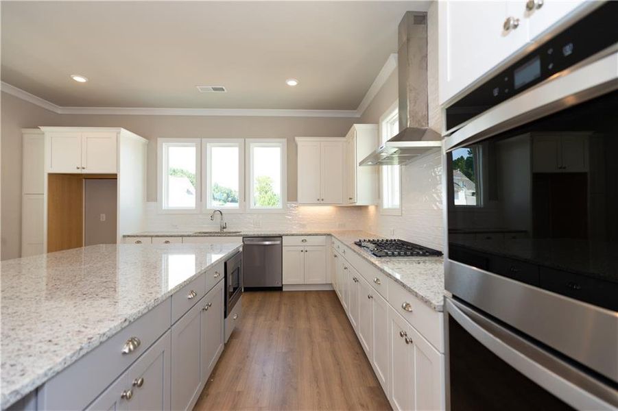 Furnished interior view inside a new home in Waterside Single Family, Peachtree Corners (Image 7). Furnished interior view inside a new home in Waterside Single Family, Peachtree Corners (Image 7).