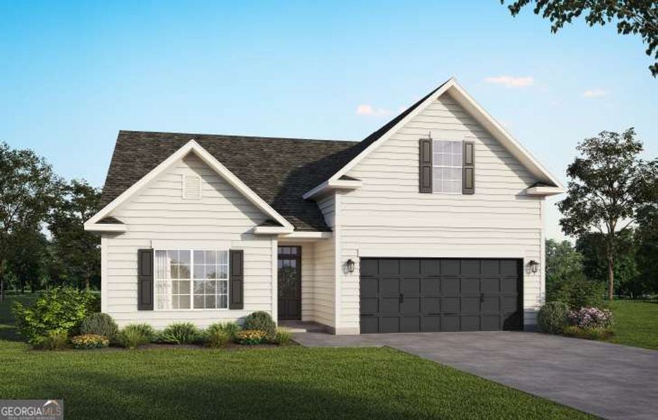 Front exterior of a new home in Killian Manor at The Adares, Adairsville, GA, highlighting curb appeal (Image 1). Front exterior of a new home in Killian Manor at The Adares, Adairsville, GA, highlighting curb appeal (Image 1).