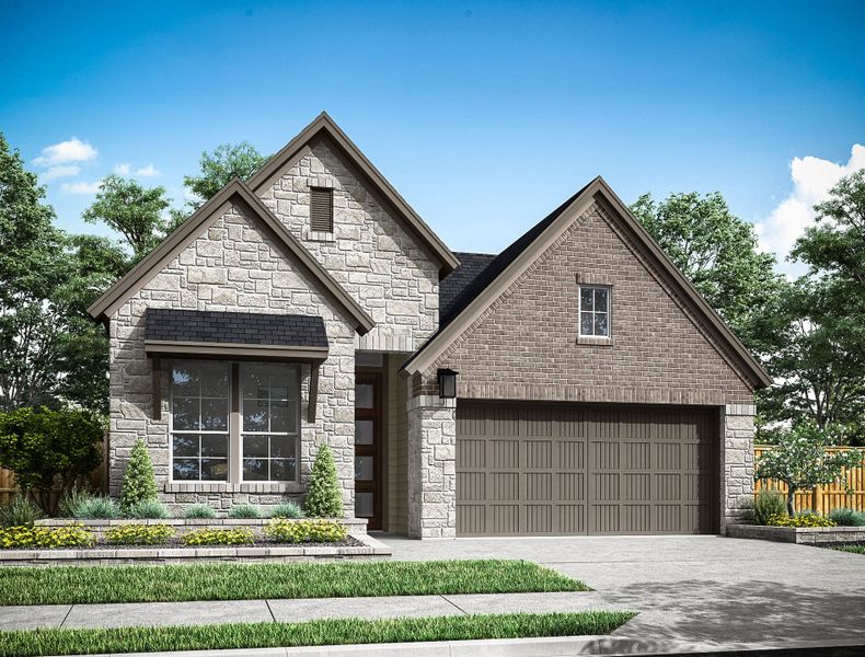 Representative exterior photo of a completed home built from the Kinglet by Tri Pointe Homes in Sienna 45', Missouri City, TX (Image 18). Representative exterior photo of a completed home built from the Kinglet by Tri Pointe Homes in Sienna 45', Missouri City, TX (Image 18).