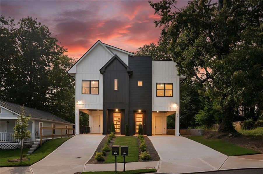Front exterior of a new home in , Atlanta, GA, highlighting curb appeal (Image 1).