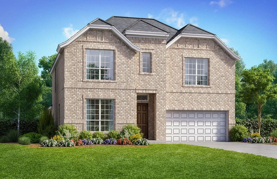 Representative exterior photo of a completed home built from the Harrington by Landon Homes in Lexington Frisco, Frisco, TX (Image 22). Representative exterior photo of a completed home built from the Harrington by Landon Homes in Lexington Frisco, Frisco, TX (Image 22).