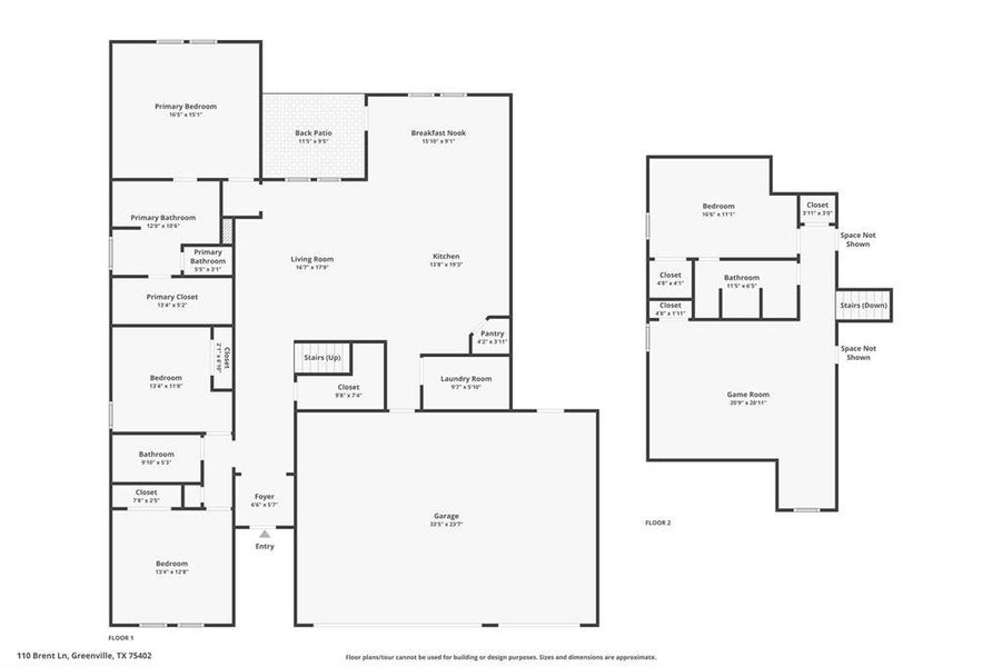 2D floor plan layout of this home in , Greenville, TX (Image 5). 2D floor plan layout of this home in , Greenville, TX (Image 5).