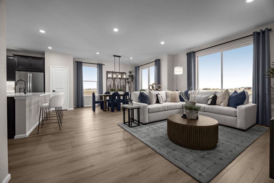 Representative furnished interior of a home built from the 1818 Modeled by KB Home in Bennett Crossing Reserve, Bennett (Image 3).