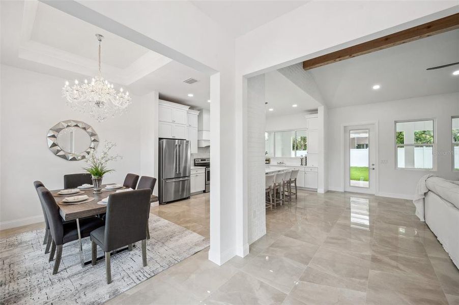 Dining Room Opens to Kitchen