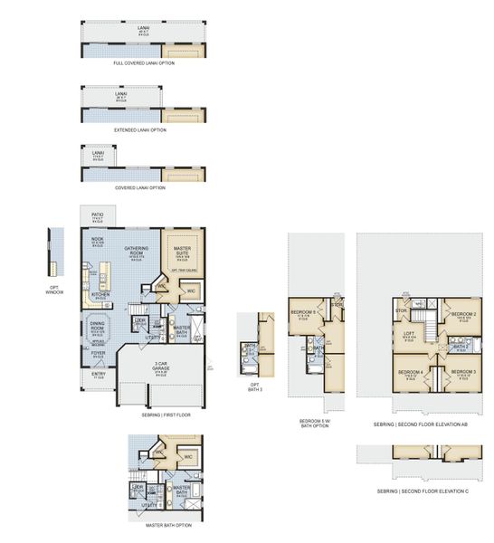 2D floor plan layout for the Sebring by Park Square Residential in Marisol Pointe at MiraBay Florida Series, Apollo Beach, FL (Image 3). 2D floor plan layout for the Sebring by Park Square Residential in Marisol Pointe at MiraBay Florida Series, Apollo Beach, FL (Image 3).