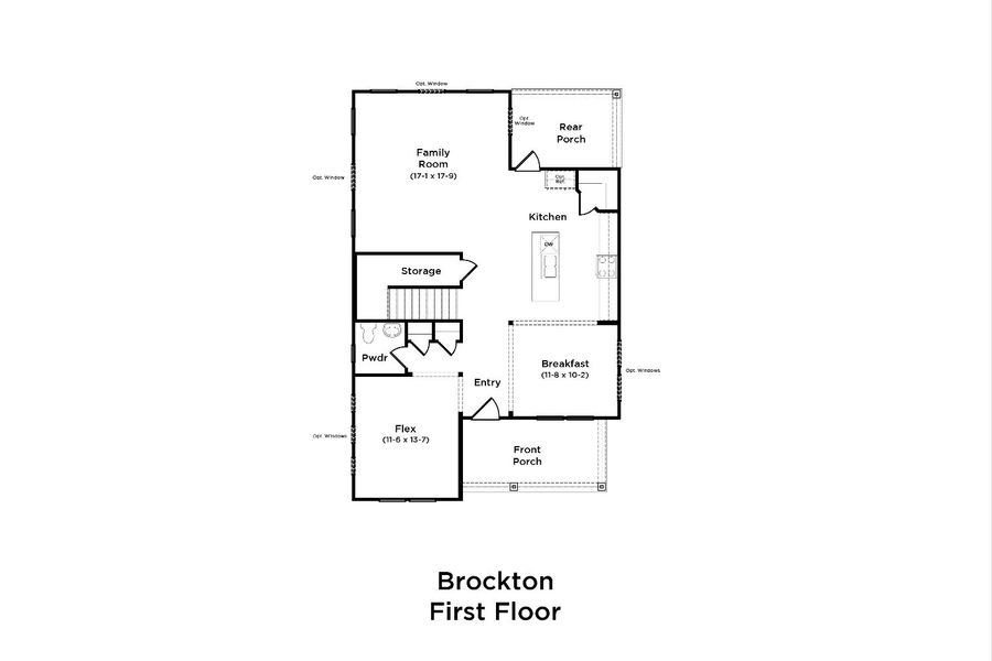 2D floor plan layout for the Brockton by DRB Homes in Miller Farm Single Family Homes, Pineville, NC (Image 5).