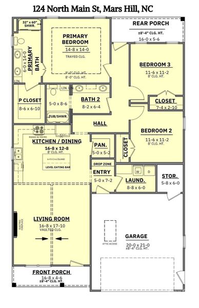 2D floor plan layout of this home in , Mars Hill, NC (Image 3). 2D floor plan layout of this home in , Mars Hill, NC (Image 3).