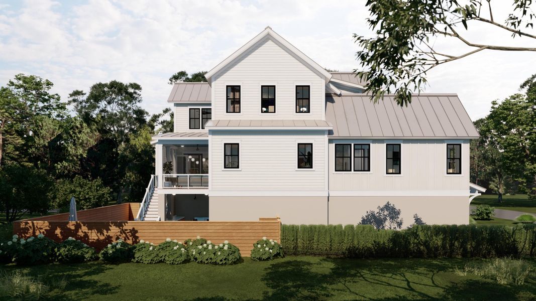 Front exterior of a new home in , Isle Of Palms, SC, highlighting curb appeal (Image 26).