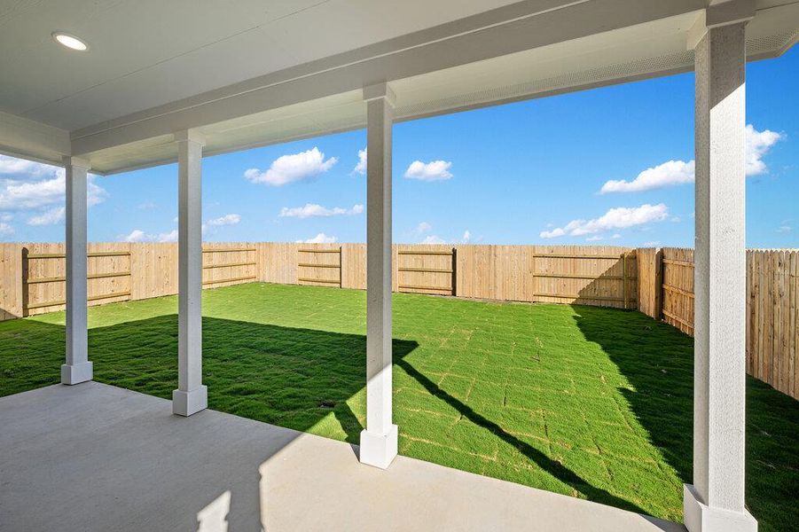 Exterior details and patio area of a home in Patterson Ranch, Georgetown (Image 4).