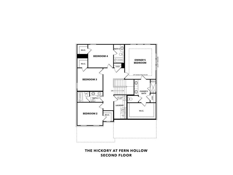 2D floor plan layout for the The Hickory F by Davidson Homes LLC in Fern Hollow, Buford, GA (Image 4). 2D floor plan layout for the The Hickory F by Davidson Homes LLC in Fern Hollow, Buford, GA (Image 4).