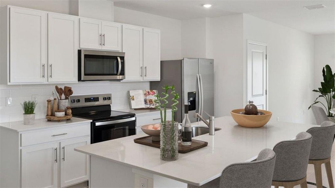 Furnished interior view inside a new home in Crossroads at Kelly Park, Apopka (Image 3). Furnished interior view inside a new home in Crossroads at Kelly Park, Apopka (Image 3).