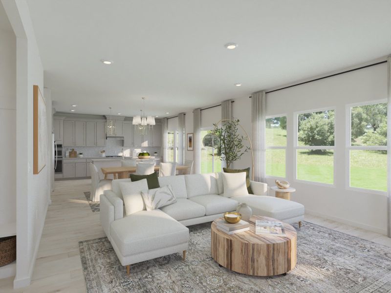 Spend family movie nights in the spacious great room. Spend family movie nights in the spacious great room.