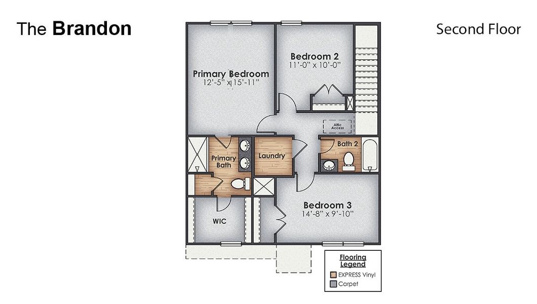 2D floor plan layout of this home in Eagle Creek, Bolivia, NC (Image 3).