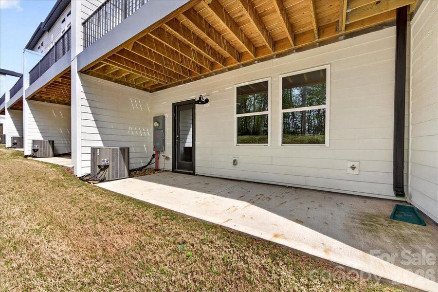 Private first floor covered outdoor living space