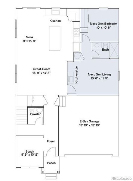 2D floor plan layout of this home in Kinston, Loveland, CO (Image 4).