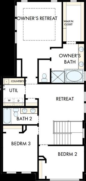 2D floor plan layout of this home in Easthaven at Bridgeland Central - Vision Collection, Cypress, TX (Image 4).