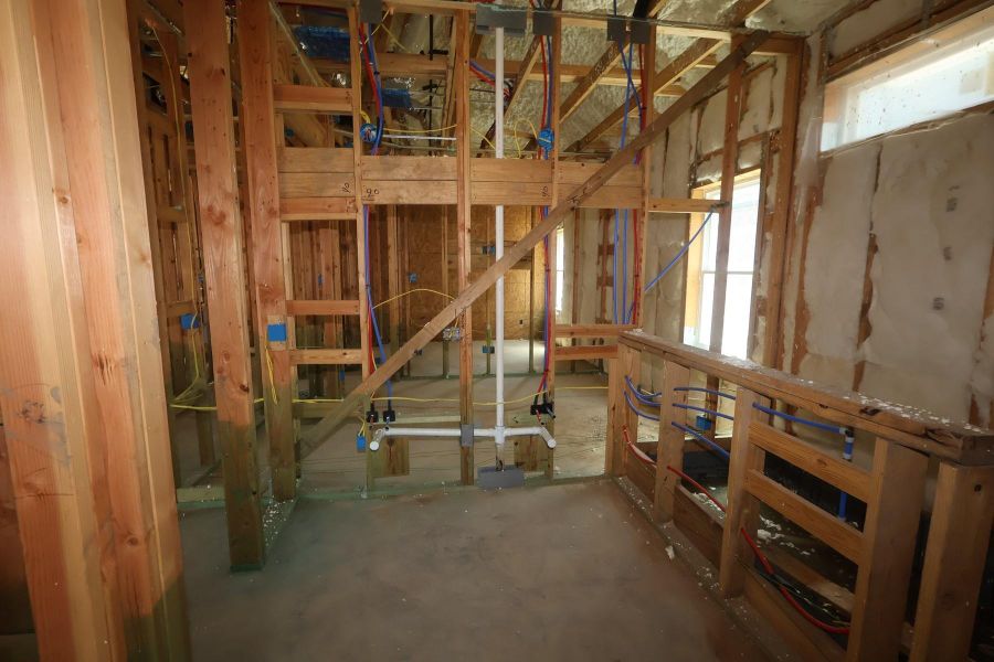 In-progress construction of a new home in Riceland - Enclave Collection, Mont Belvieu, TX (Image 10). In-progress construction of a new home in Riceland - Enclave Collection, Mont Belvieu, TX (Image 10).