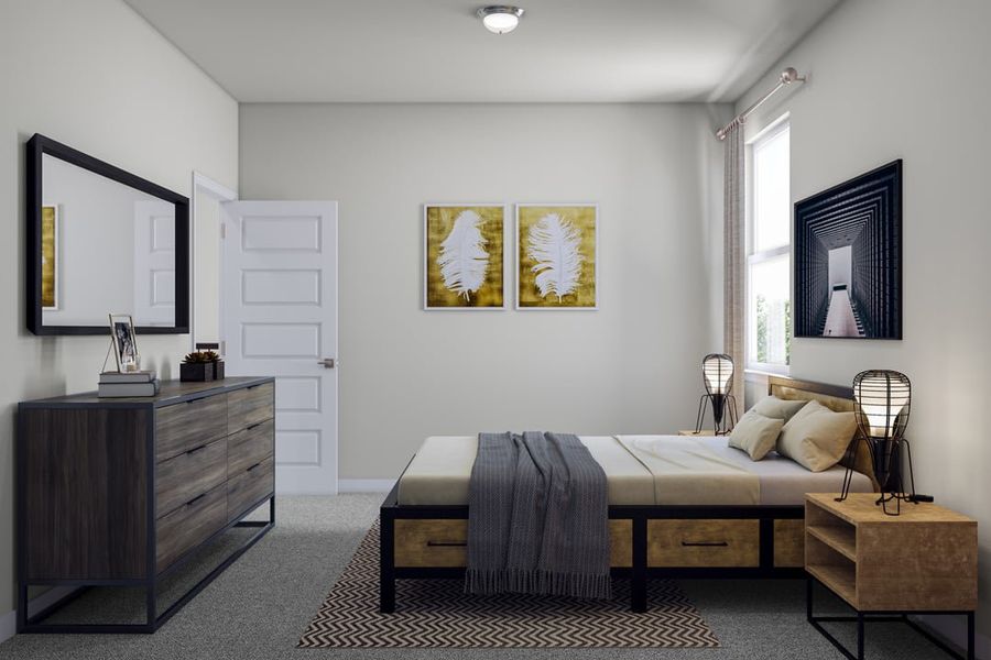 Furnished interior view inside a new home in Terrace Collection at Heritage, Dripping Springs (Image 17).